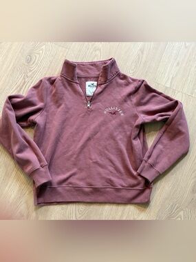 Hollister Half Zip Pullover Sweatshirt Mauve Pink Women’s Medium